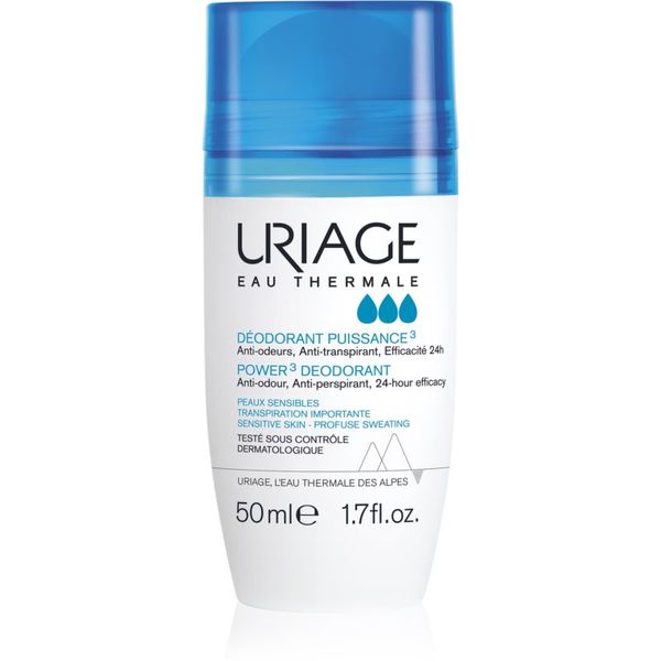 Uriage Uriage Hygiène Power3 Deodorant dezodorans roll-on protiv bijelih i žutih mrlja 50 ml