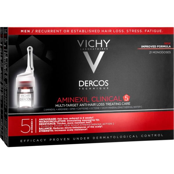 Vichy Vichy Dercos Aminexil Clinical 5 ciljana njega protiv opadanja kose za muškarce 21 x 6 ml