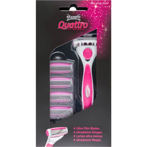 Wilkinson Sword Wilkinson Sword Quattro for Women Aloe & Vit. E brijač + zamjenske britvice 4 kom 1 kom