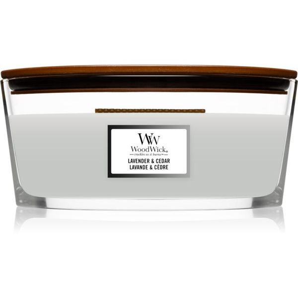 Woodwick Woodwick Lavender & Cedar mirisna svijeća s drvenim fitiljem (hearthwick) 453.6 g