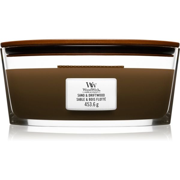 Woodwick Woodwick Sand & Driftwood mirisna svijeća s drvenim fitiljem (hearthwick) 453 g