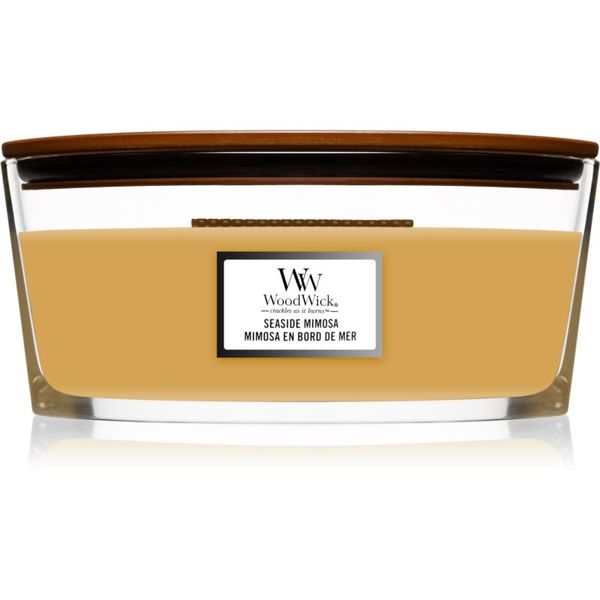 Woodwick Woodwick Seaside Mimosa mirisna svijeća s drvenim fitiljem (hearthwick) 453,6 g