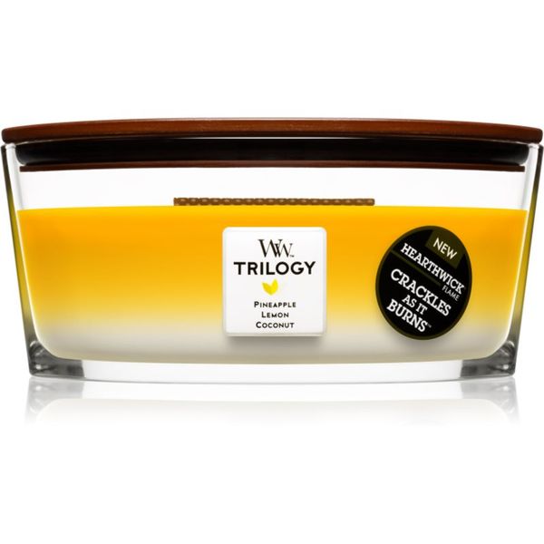 Woodwick Woodwick Trilogy Fruits of Summer mirisna svijeća s drvenim fitiljem (hearthwick) 453 g