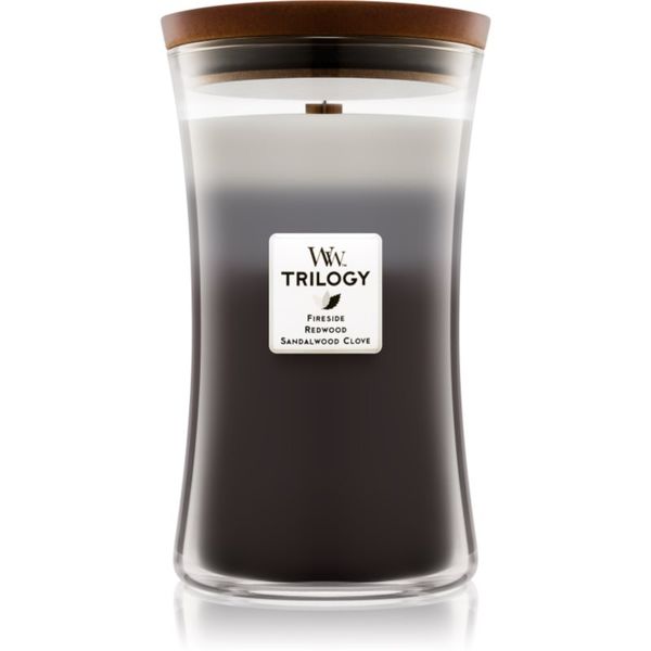 Woodwick Woodwick Trilogy Warm Woods mirisna svijeća s drvenim fitiljem 609,5 g