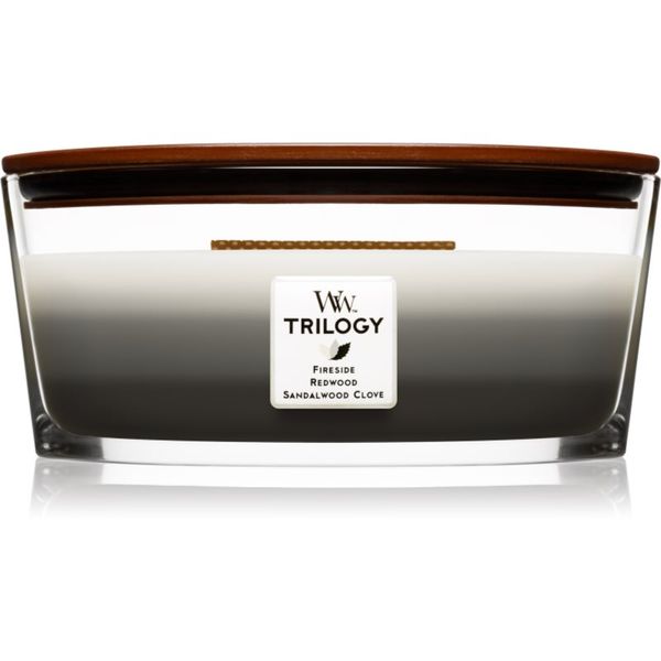 Woodwick Woodwick Trilogy Warm Woods mirisna svijeća s drvenim fitiljem (hearthwick) 453.6 g