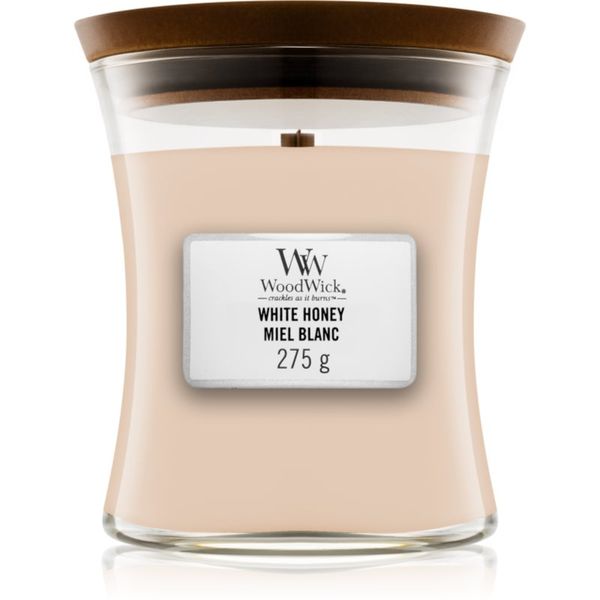 Woodwick Woodwick White Honey Miel Blanc mirisna svijeća s drvenim fitiljem 275 g