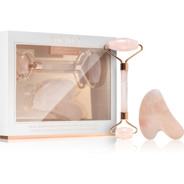 Zoë Ayla Zoë Ayla Rose Quartz Facial Roller And Gua Sha Tool poklon set (za lice)