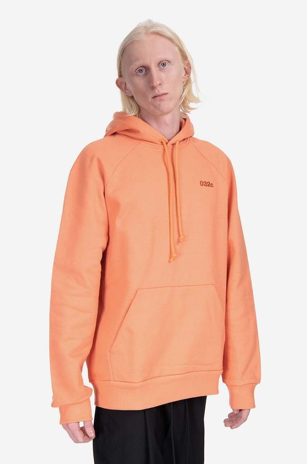 032C Pamučna dukserica 032C Terra Reglan Hoodie boja: narančasta, s kapuljačom, glatka, SS23.C.2031-ORANG
