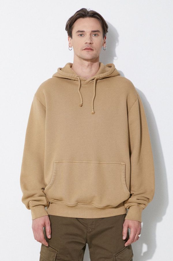 424 Pamučna dukserica 424 Alias Hoodie za muškarce, boja: bež, s kapuljačom, bez uzorka, FF4SMF01AP-JE375.706