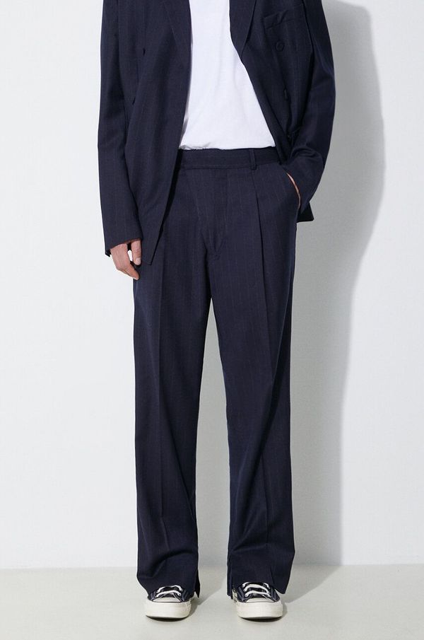 424 Vunene hlače 424 Straight Leg Pants boja: tamno plava, ravni kroj, FF4SMT10BP-TR351.560