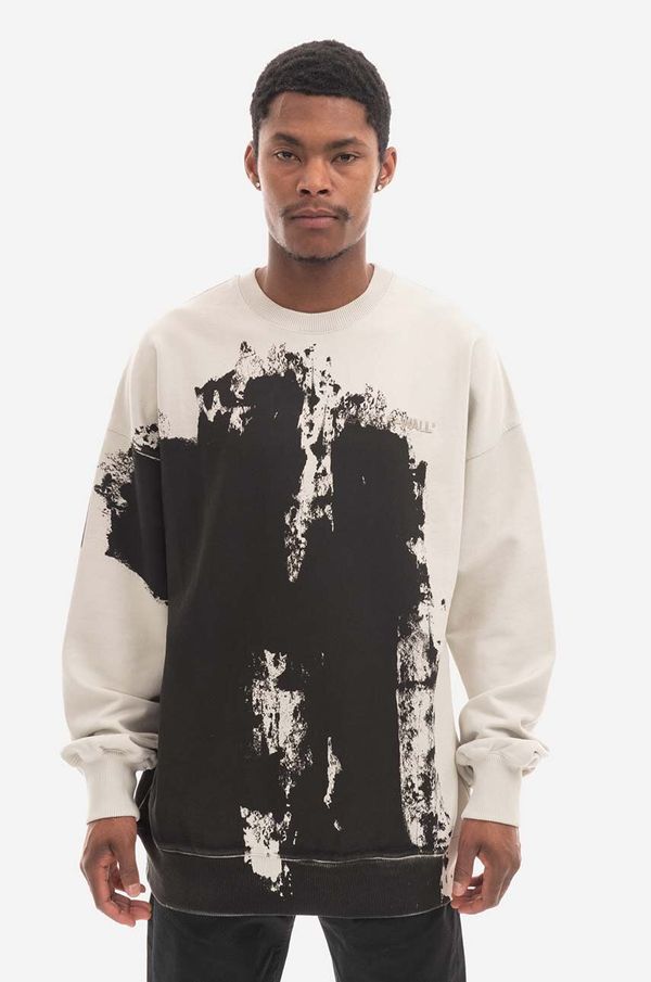 A-COLD-WALL* Pamučna dukserica A-COLD-WALL* Relaxed Crewneck za muškarce, boja: crna, s uzorkom, ACWMW087-BLACK