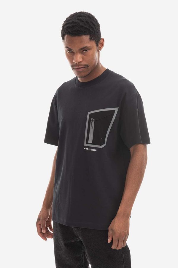 A-COLD-WALL* Pamučna majica A-COLD-WALL* Technical Polygon T-Shirt boja: crna, s tiskom, ACWMTS089.-MIDGREY