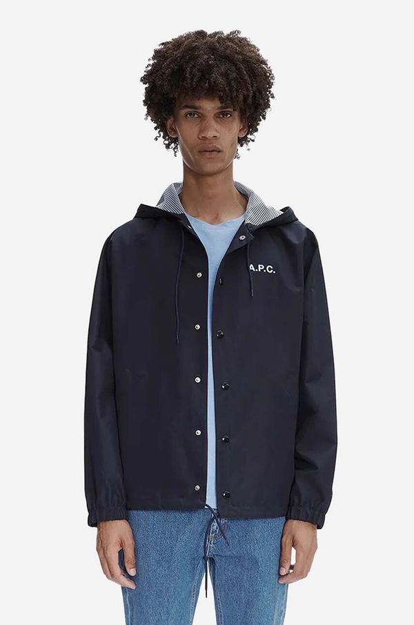 A.P.C. Jakna A.P.C. Blouson Greg za muškarce, boja: tamno plava, za prijelazno razdoblje, PSAHP-H02808 DARK NAVY