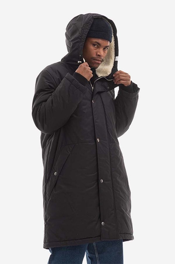 A.P.C. Jakna A.P.C. Parka Hector BLACK za muškarce, boja: crna, za prijelazno razdoblje, COEZV.H30179-MILITARYKH