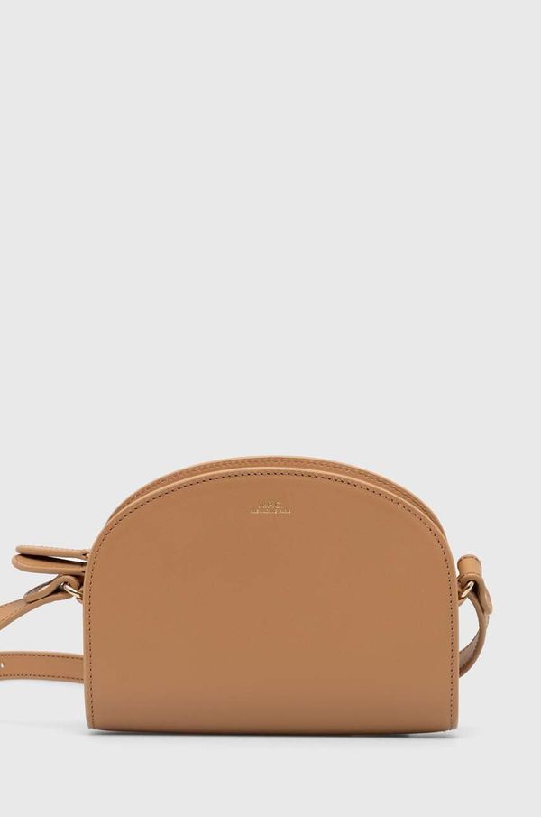 A.P.C. Kožna torba A.P.C. sac demi-lune mini boja: bež, PXAWV-F61392