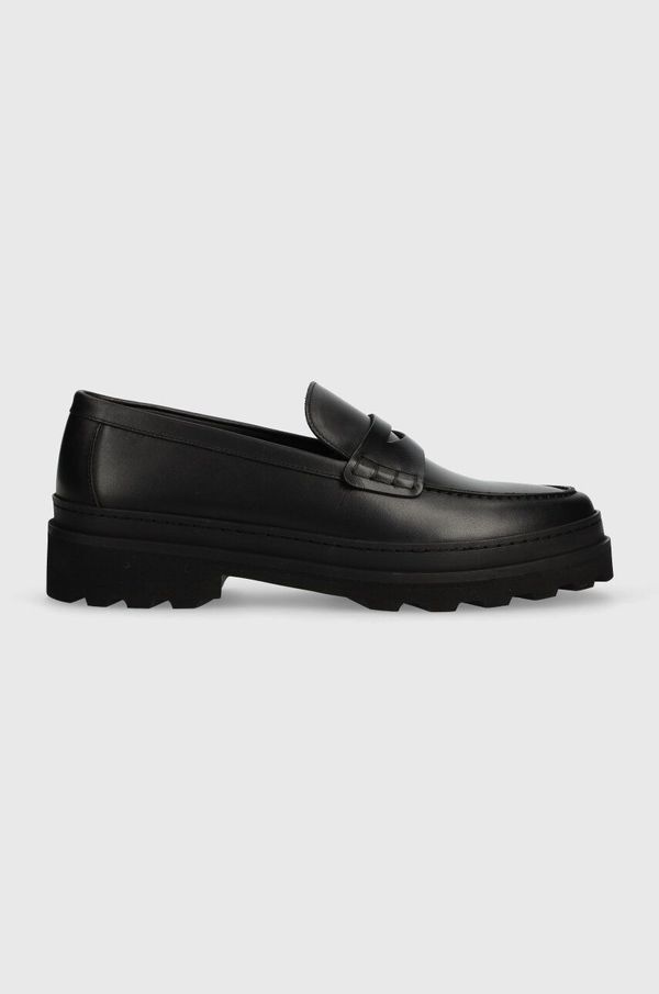 A.P.C. Kožne mokasinke A.P.C. PXBAA.H53281 MOCASSINS CLEM 2.0 za muškarce, boja: crna
