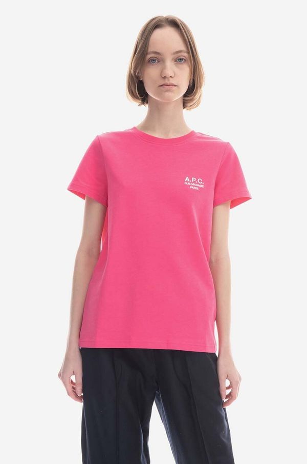 A.P.C. Pamučna majica A.P.C. New Denise boja: ružičasta, COEZC.F26848-OFFWHITE