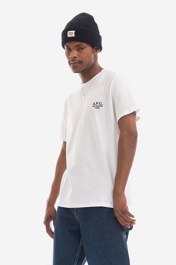A.P.C. Pamučna majica A.P.C. Raymond boja: bijela, bez uzorka model, COEZC.H26840-WHITE