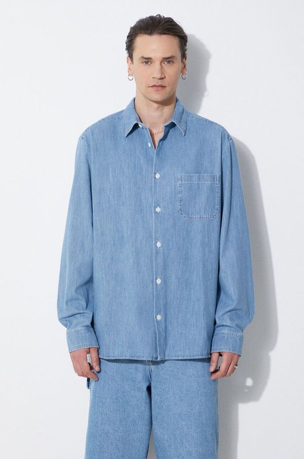A.P.C. Traper košulja A.P.C. chemise math za muškarce, relaxed, s klasičnim ovratnikom, COGXX-H12584