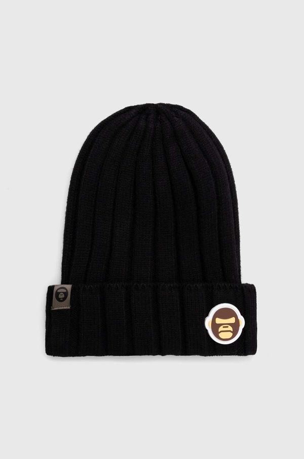 AAPE Kapa AAPE Basic "Aldo" Badge boja: crna, od debelog pletiva, AHT5245