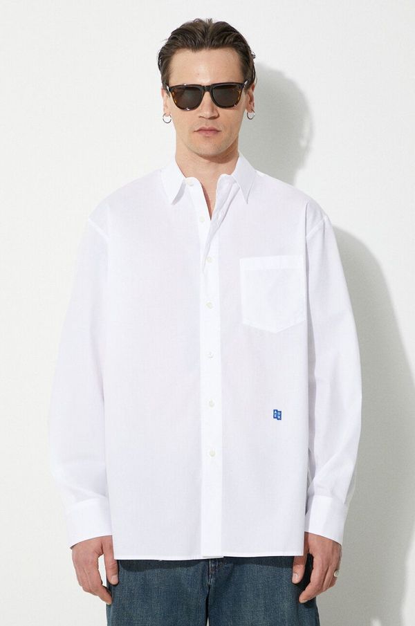 Ader Error Pamučna košulja Ader Error TRS Tag Shirt za muškarce, boja: bijela, relaxed, s klasičnim ovratnikom, BMSGFYSH0101