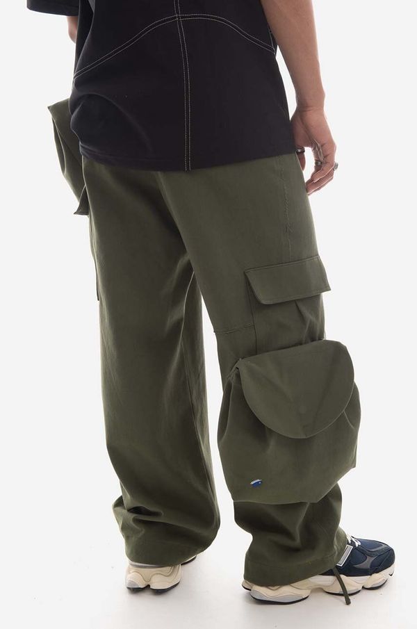 Ader Error Pamučne hlače Ader Error Bottom BMADSSBT0301KK boja: zelena, cargo kroj, BMADSSBT0301KK-KK