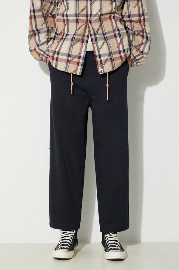 Ader Error Pamučne hlače Ader Error TRS Tag Trousers boja: tamno plava, chinos kroj, BMSGFYBT0101