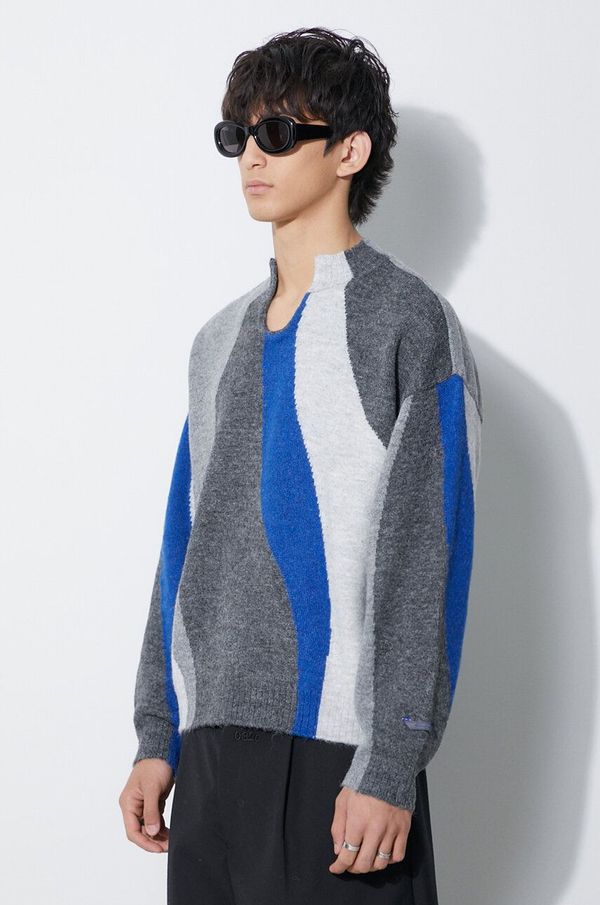 Ader Error Pulover s dodatkom vune Ader Error Batia Knit za muškarce, boja: siva, s poludolčevitom, BMADFWKT0301