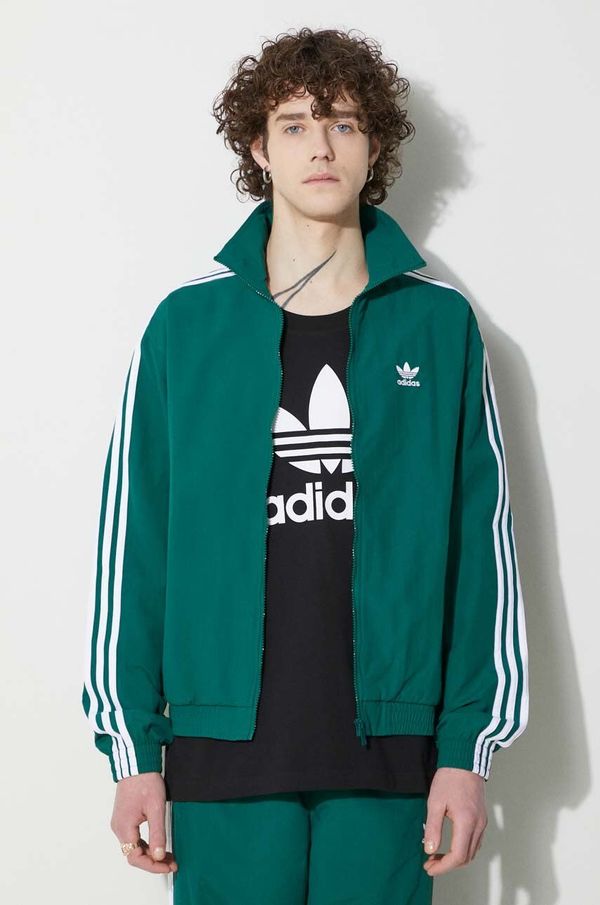 adidas Originals Bluza adidas Originals Adicolor Woven Firebird Track Top za muškarce, boja: zelena, prijelazno razdoblje