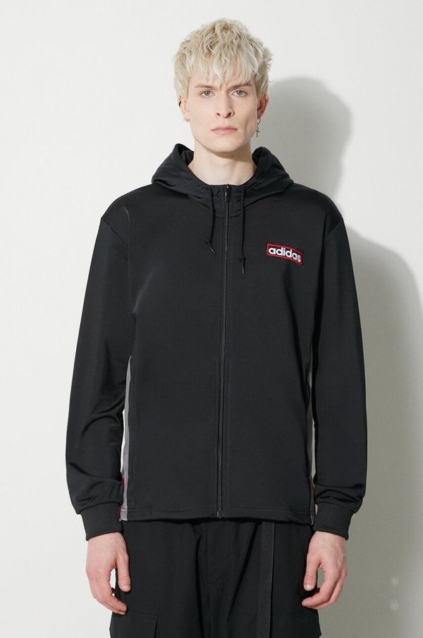 adidas Originals Dukserica adidas Originals Adibreak Full-Zip Hoodie za muškarce, boja: crna, s kapuljačom, s uzorkom, IM8209