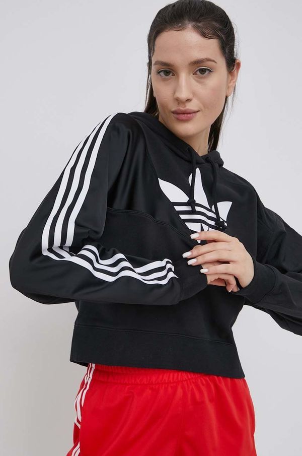 adidas Originals Dukserica adidas Originals Adicolor za žene, boja: crna, s kapuljačom, s tiskom, HC7050-BLACK