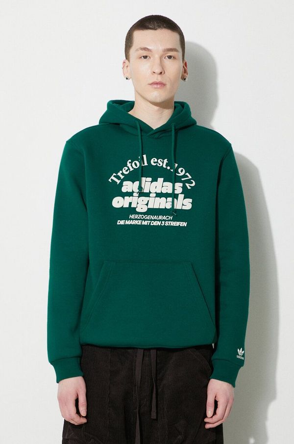 adidas Originals Dukserica adidas Originals GRF Hoodie za muškarce, boja: zelena, s kapuljačom, tiskom