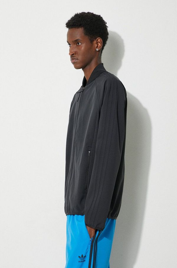 adidas Originals Dukserica adidas Originals SST Bonded Track Top za muškarce, boja: crna, s aplikacijom