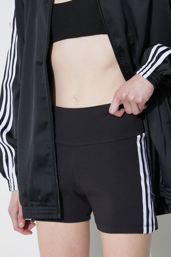 adidas Originals Kratke hlače adidas Originals 3-Stripes za žene, boja: crna, s uzorkom, visoki struk