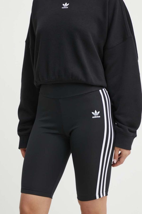 adidas Originals Kratke hlače adidas Originals za žene, boja: crna, bez uzorka, srednje visoki struk
