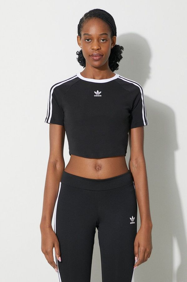 adidas Originals Majica kratkih rukava adidas Originals 3-Stripes Baby Tee za žene, boja: crna, IU2532