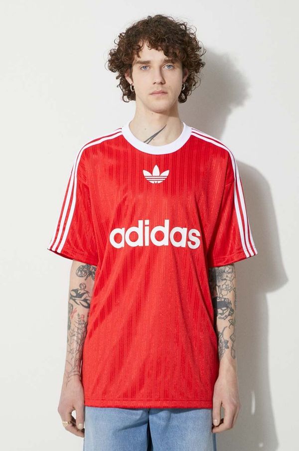 adidas Originals Majica kratkih rukava adidas Originals Adicolor Poly Tee za muškarce, boja: crvena, s tiskom, IM9458