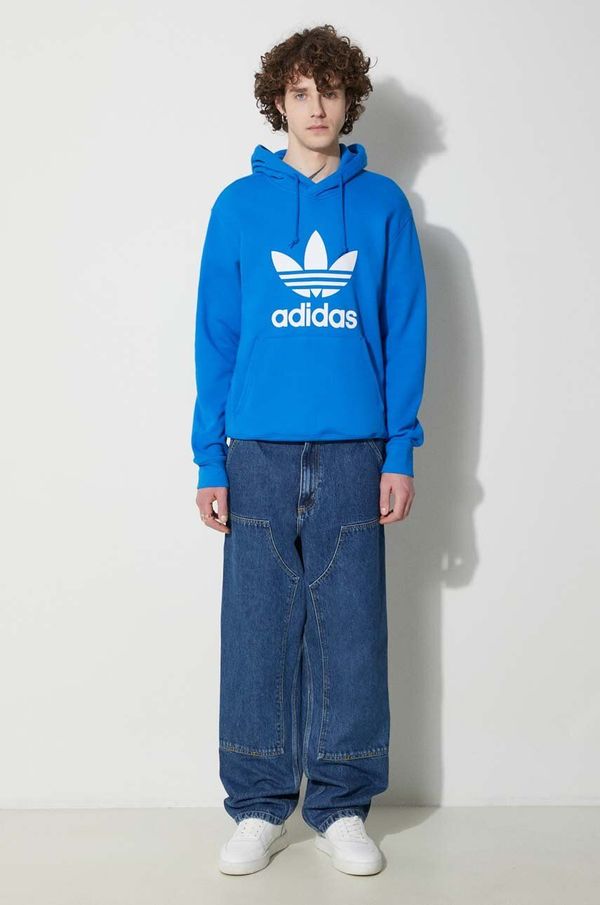 adidas Originals Pamučna dukserica adidas Originals Adicolor Classics Trefoil za muškarce, s kapuljačom, s tiskom, IM9410