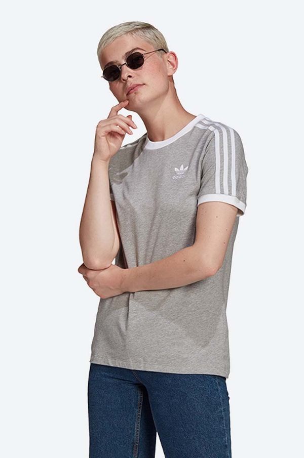 adidas Originals Pamučna majica adidas Originals adicolor Classics 3-Stripes boja: siva, s aplikacijom, GN2909-grey