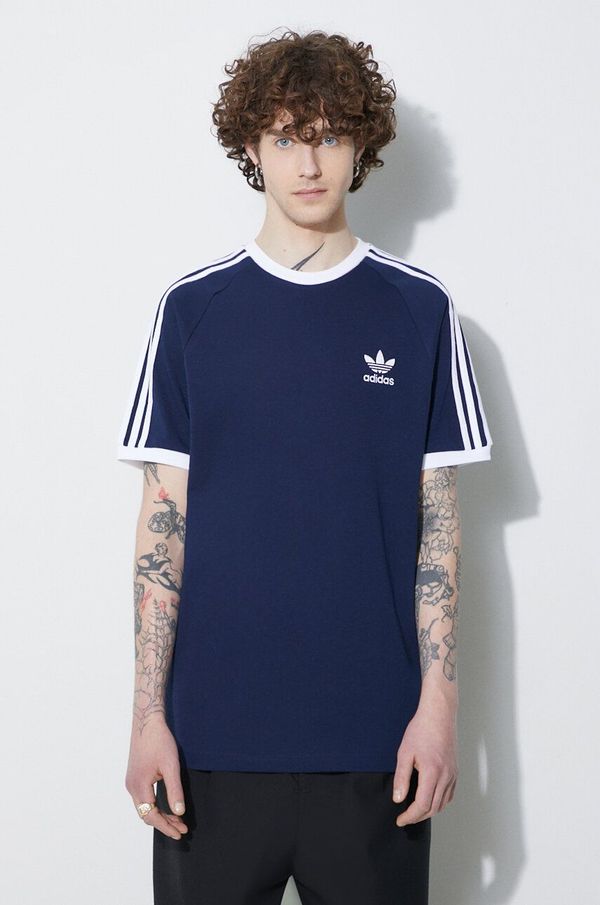 adidas Originals Pamučna majica adidas Originals Adicolor Classics 3-Stripes boja: tamno plava, s uzorkom, IA4850-navy