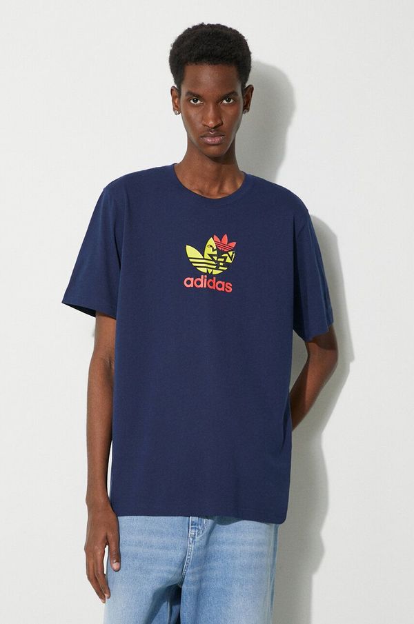 adidas Originals Pamučna majica adidas Originals Supply Short Sleeve Tee za muškarce, boja: tamno plava, s tiskom