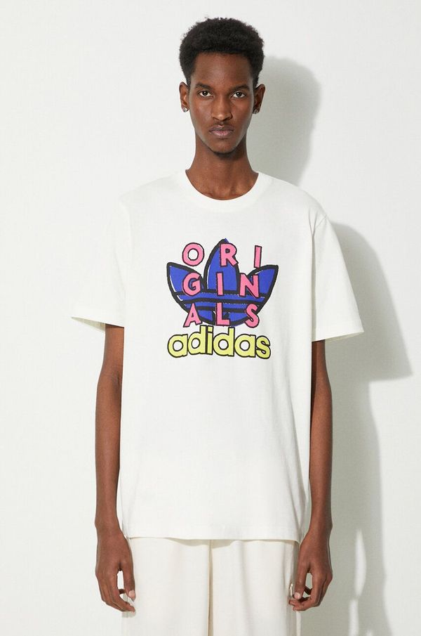 adidas Originals Pamučna majica adidas Originals Ts Tee za muškarce, boja: bež, s tiskom