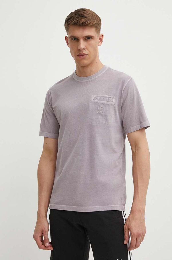 adidas Originals Pamučna majica adidas Originals za muškarce, boja: ljubičasta, bez uzorka, IS1762