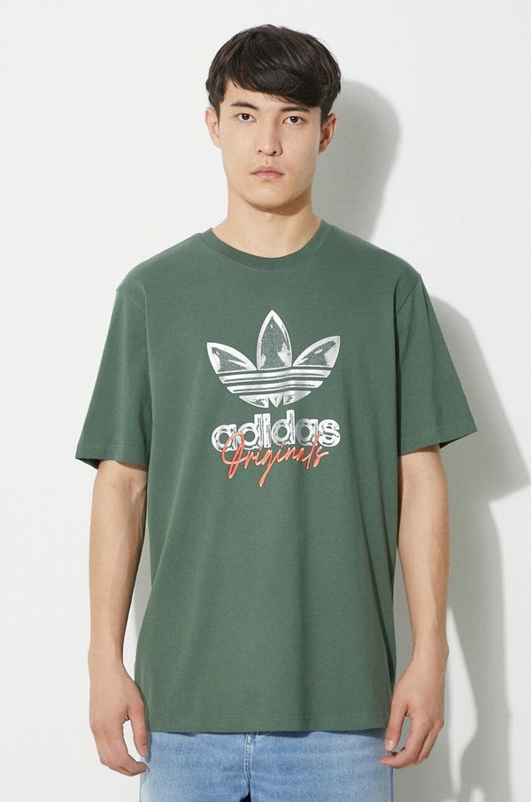 adidas Originals Pamučna majica adidas Originals za muškarce, boja: zelena, s tiskom, IS0228