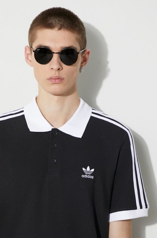 adidas Originals Pamučna polo majica adidas Originals Adicolor Classics 3-Stripes boja: crna, s aplikacijom, IL2501
