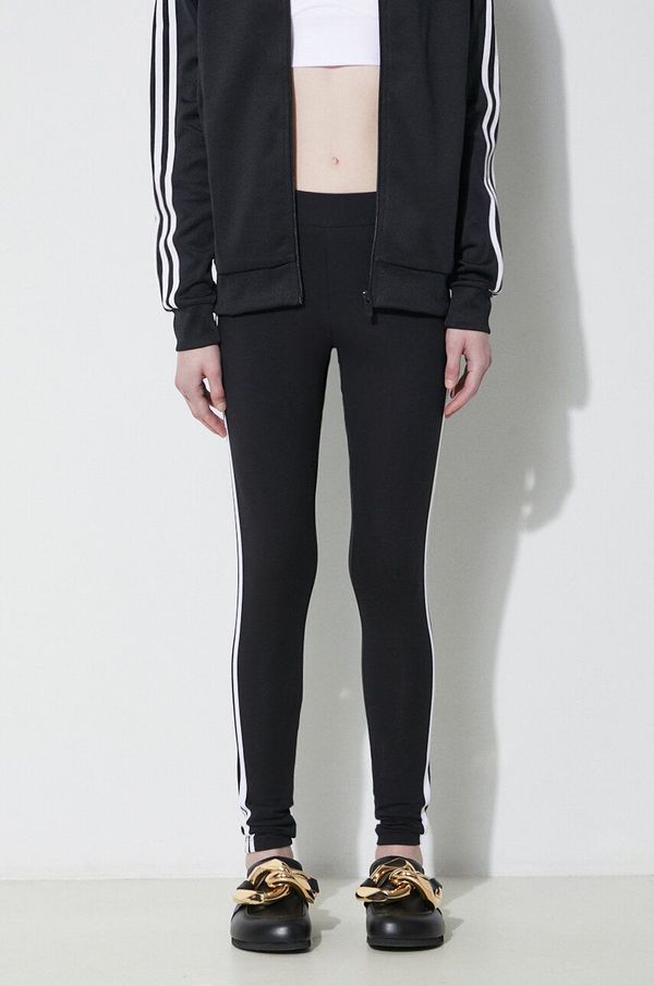 adidas Originals Tajice adidas Originals 3 Stripes Tigh za žene, boja: crna, s aplikacijom