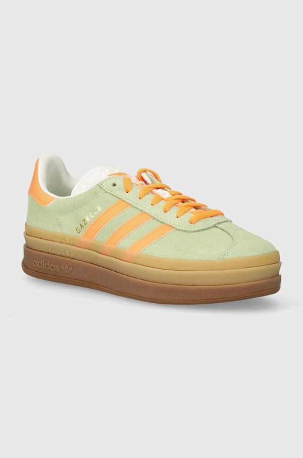 adidas Originals Tenisice od brušene kože adidas Originals Gazelle Bold W boja: zelena, IH7495