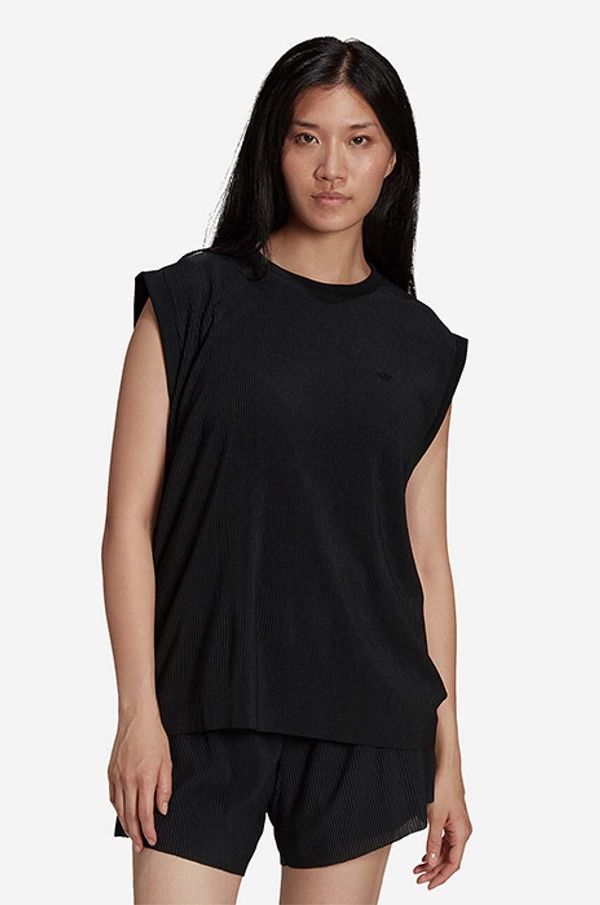adidas Originals Top adidas Originals boja: crna, glatki model, HE4955-black