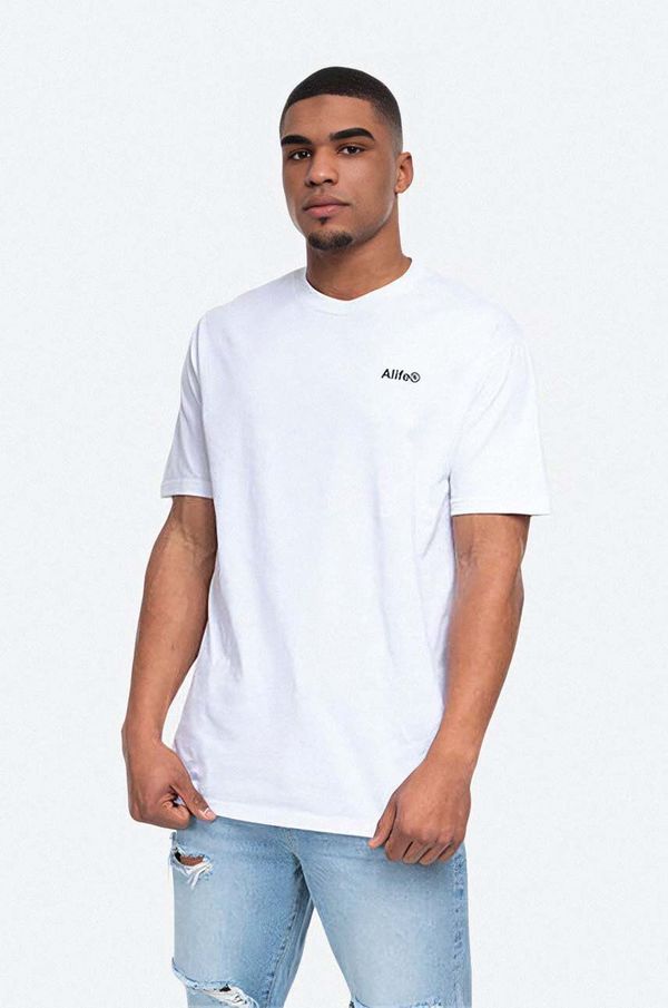 Alife Pamučna majica Alife boja: bijela, s uzorkom, ALIFW20.40-WHITE