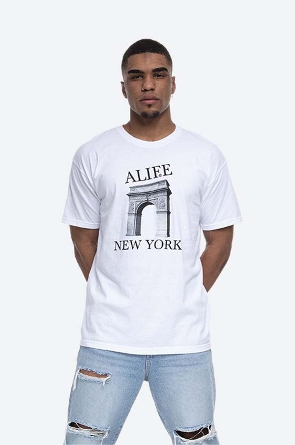 Alife Pamučna majica Alife boja: crna, s uzorkom, ALISS20.48-WHITE.BL